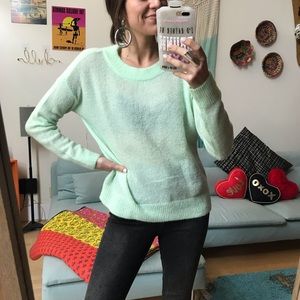 h&m | mint crew neck sweater